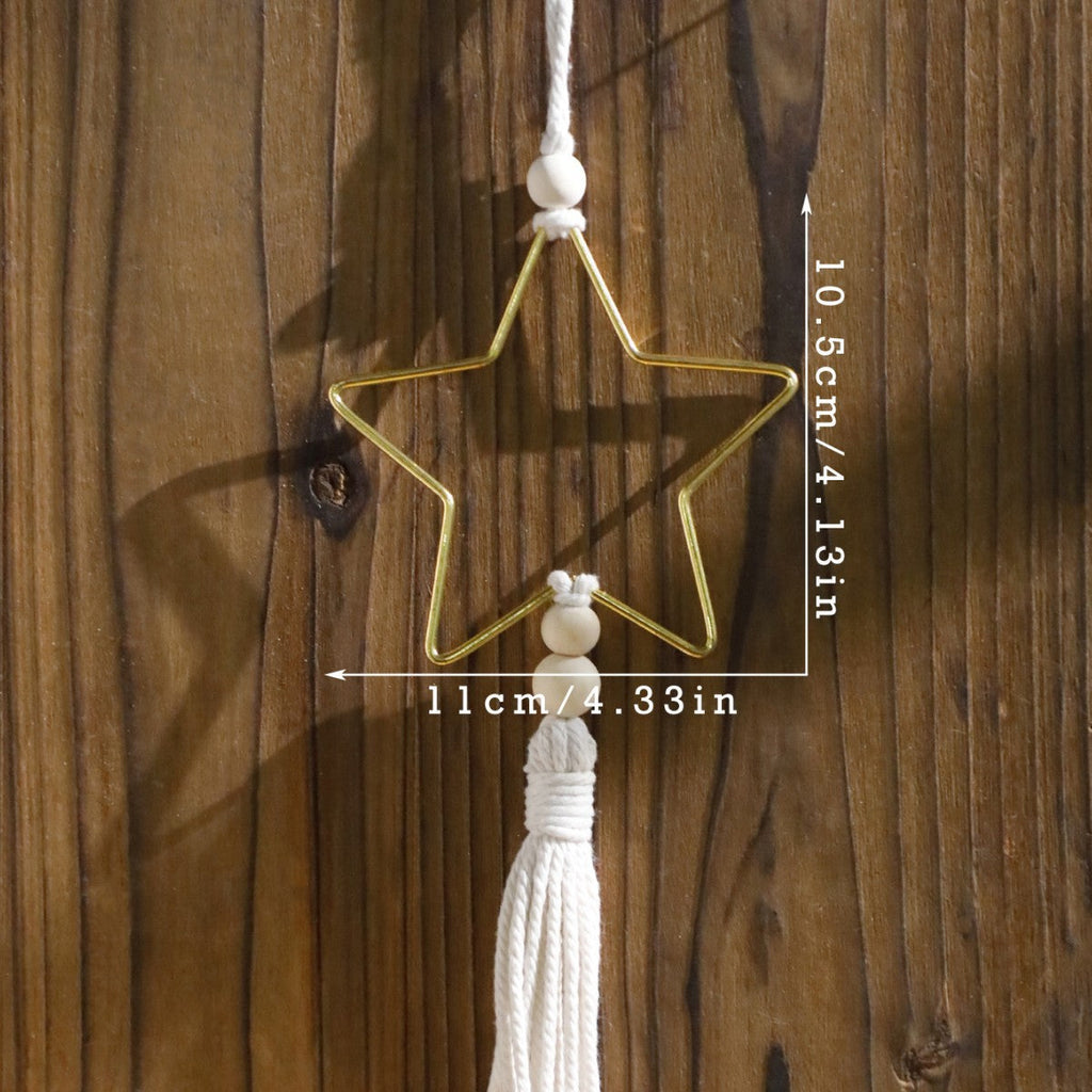 Moon and Star Hanging Decor with Tassel