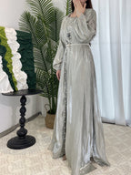 Flowing Gauze Dress Abaya 5 Piece Set