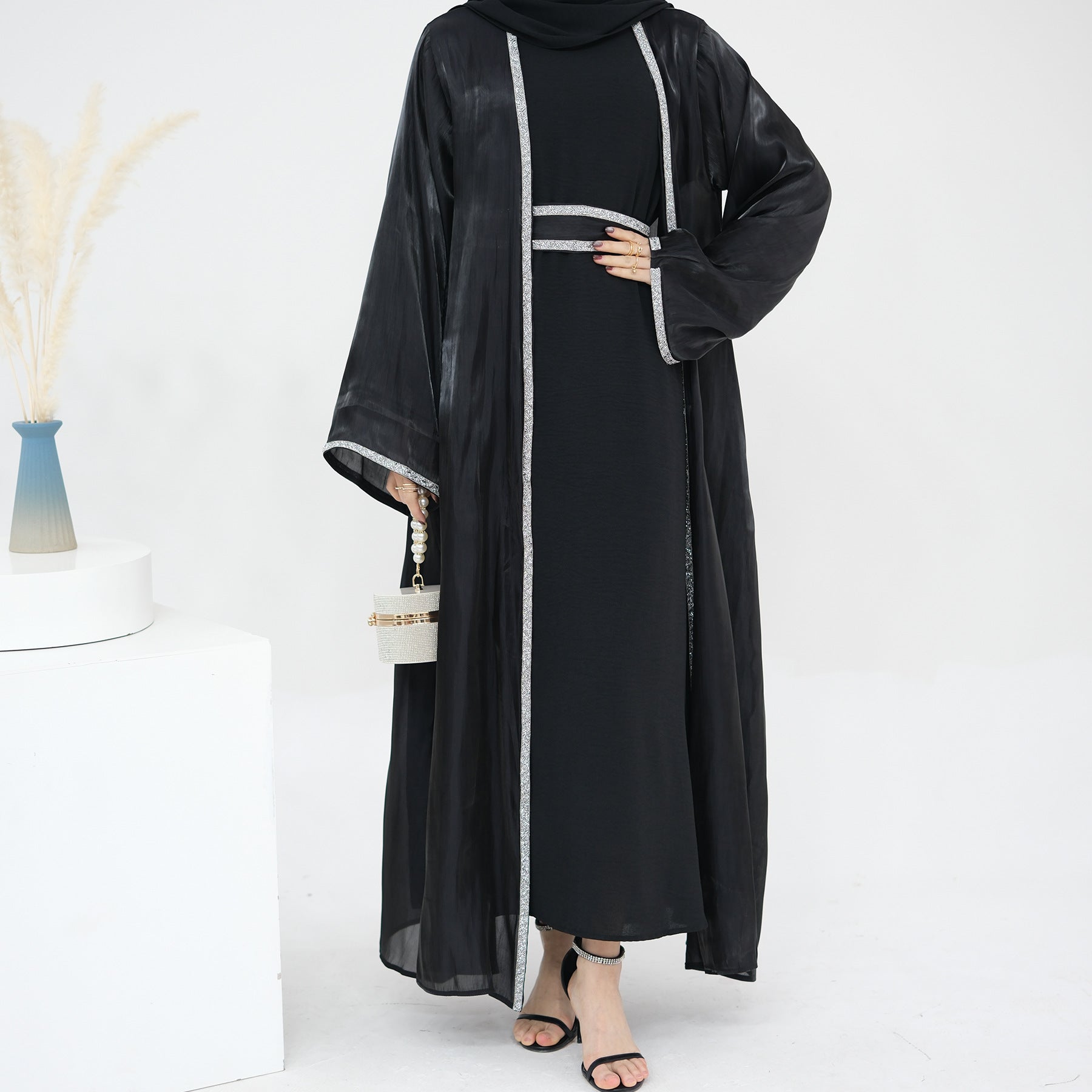 Light Flowing Tulle Abaya With Hijab