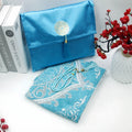 Ramadan Portable Prayer Rug with Fabric Bag - A Lake Blue