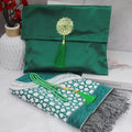 Ramadan Portable Prayer Rug with Fabric Bag - D Green