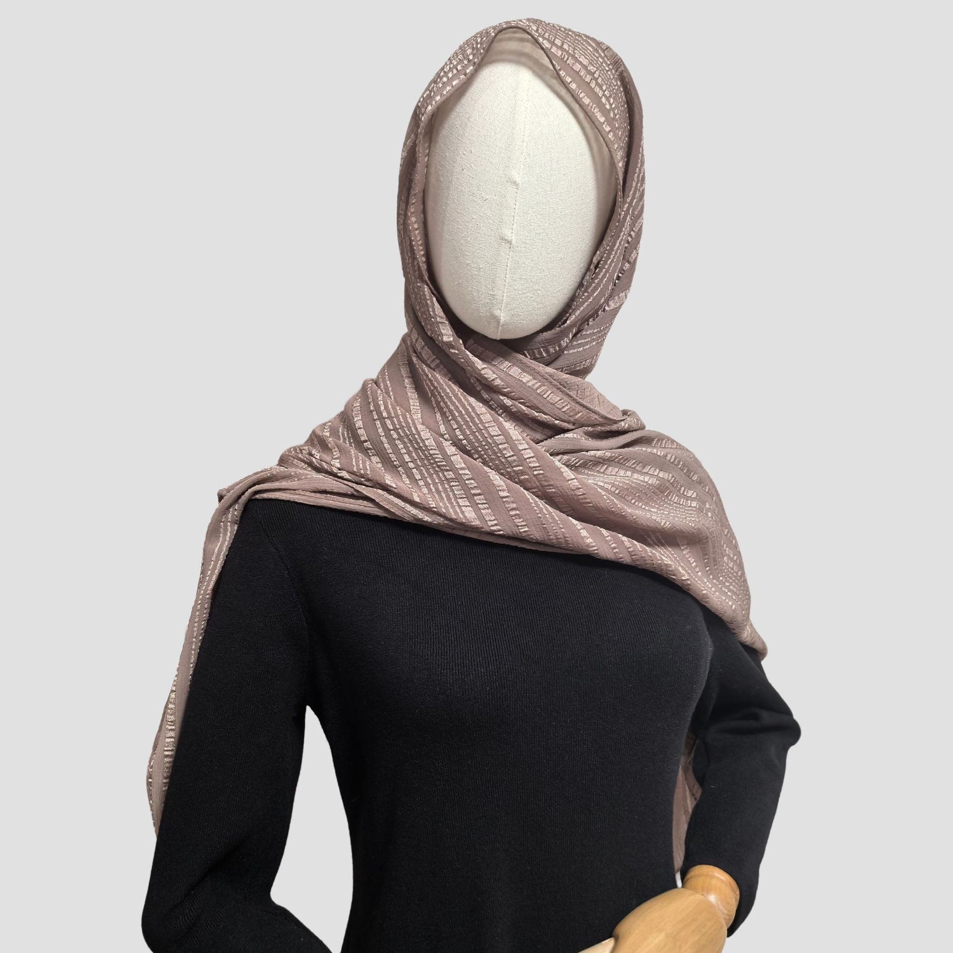 Silver Thread Crinkle Hijab Scarf