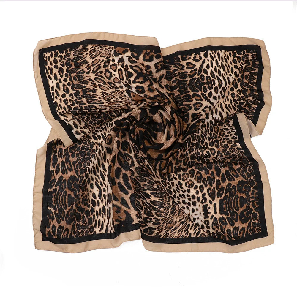 Leopard Print Square Scarf Hijab