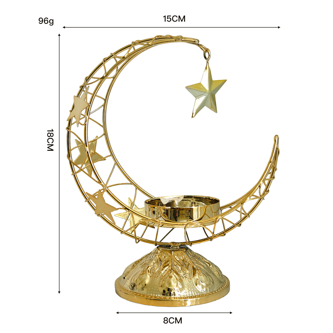 Crescent Moon Metal Incense Holder