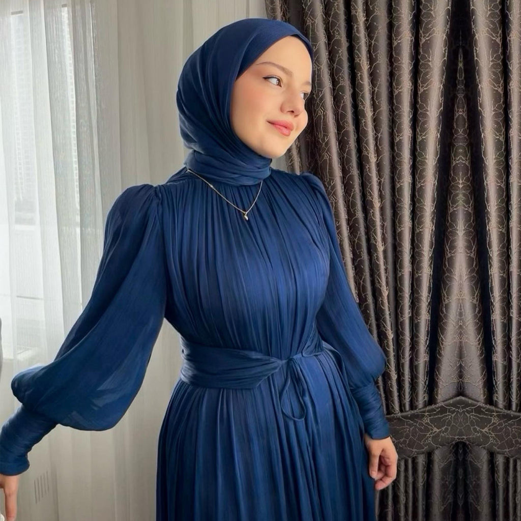 Solid Color Cuffed Sleeve Abaya