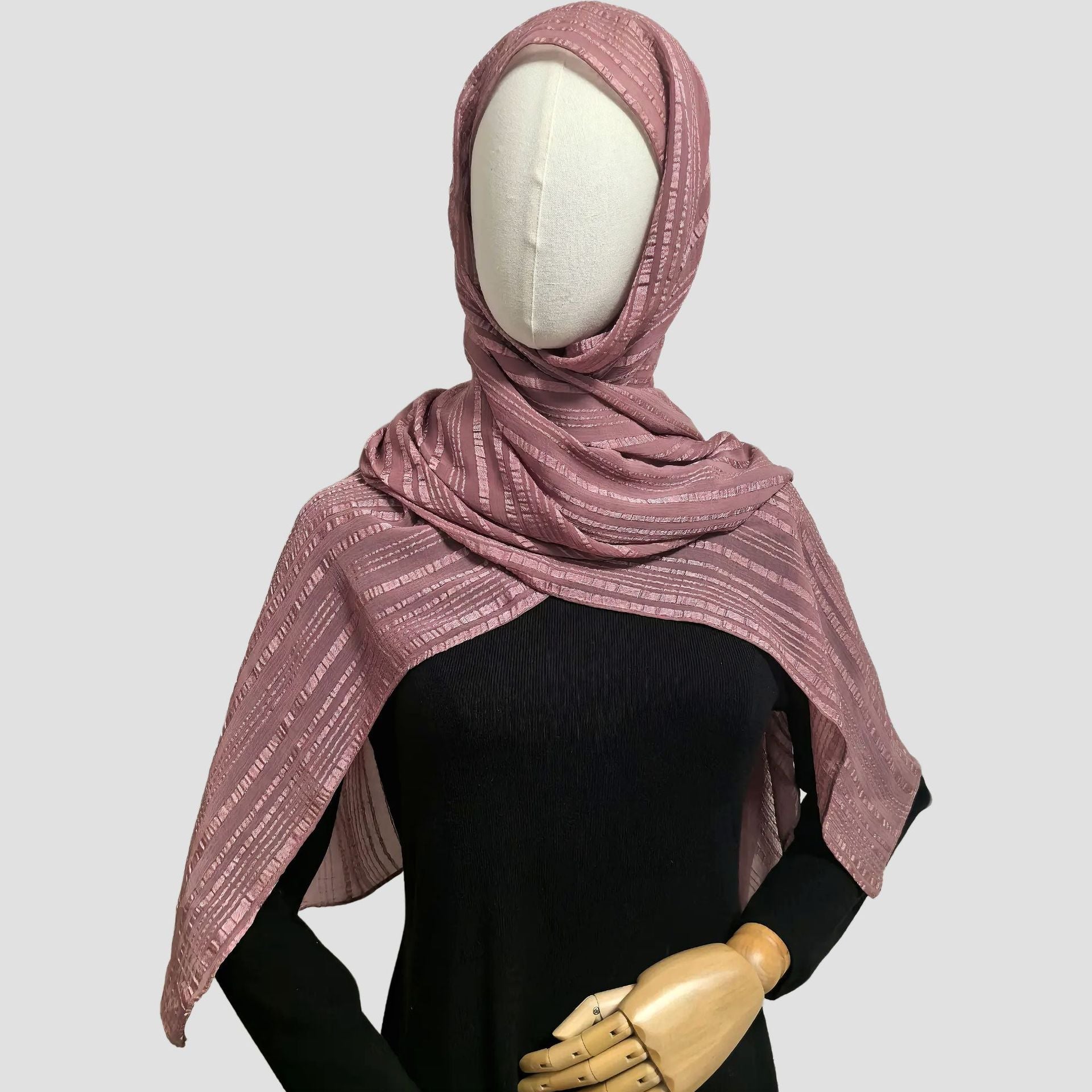 Silver Thread Crinkle Hijab Scarf