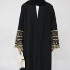 Open Embroidery Floral Abaya with Hijab