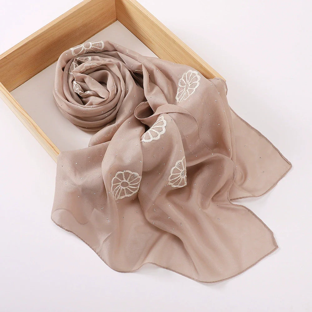 Embroidered and Rhinestone Hijab