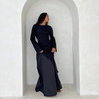Elegant Top Paired with Fashionable Skirt Abaya