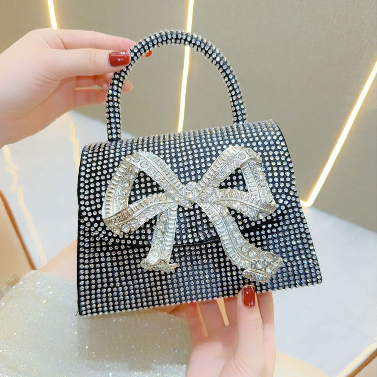Rhinestone Bowknot Sparkly Handbag