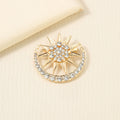 Star and Moon Rhinestone Brooch