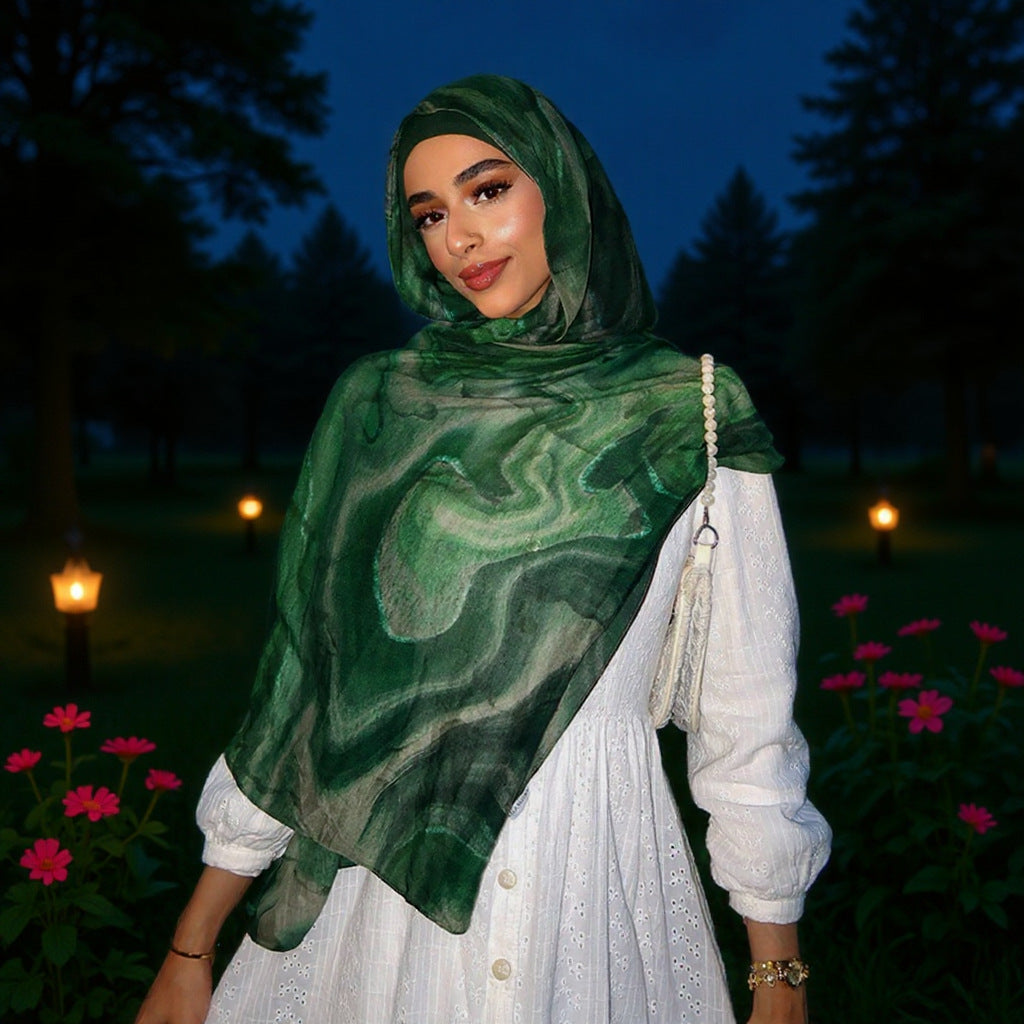 Cotton & Polyester Tie-Dye Hijab