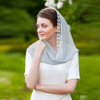 Solid Color Lace Trim Hijab