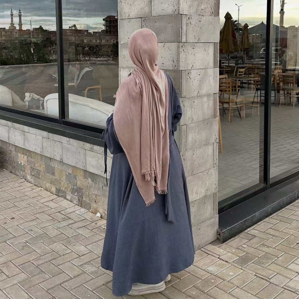 Fashionable Blazer Collar Cardigan Abaya