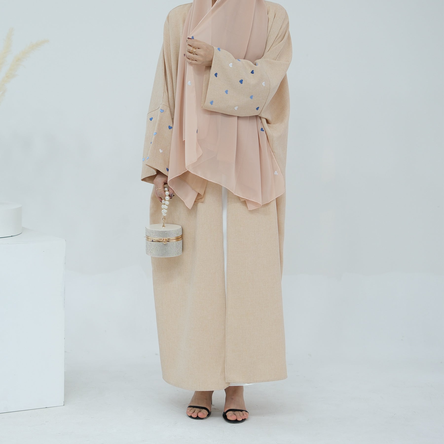 Love Embroidery Abaya with Hijab