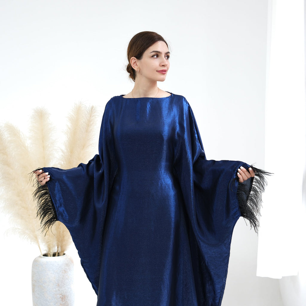 Feather Batwing Adjustable Abaya