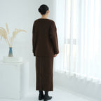 Autumn and Winter Thickened Knitted Abaya Set