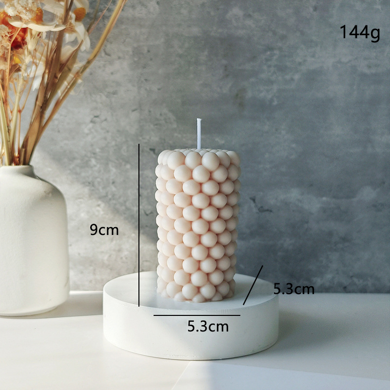 Elegant Bubble Pillar Candle for Ramadan Decor