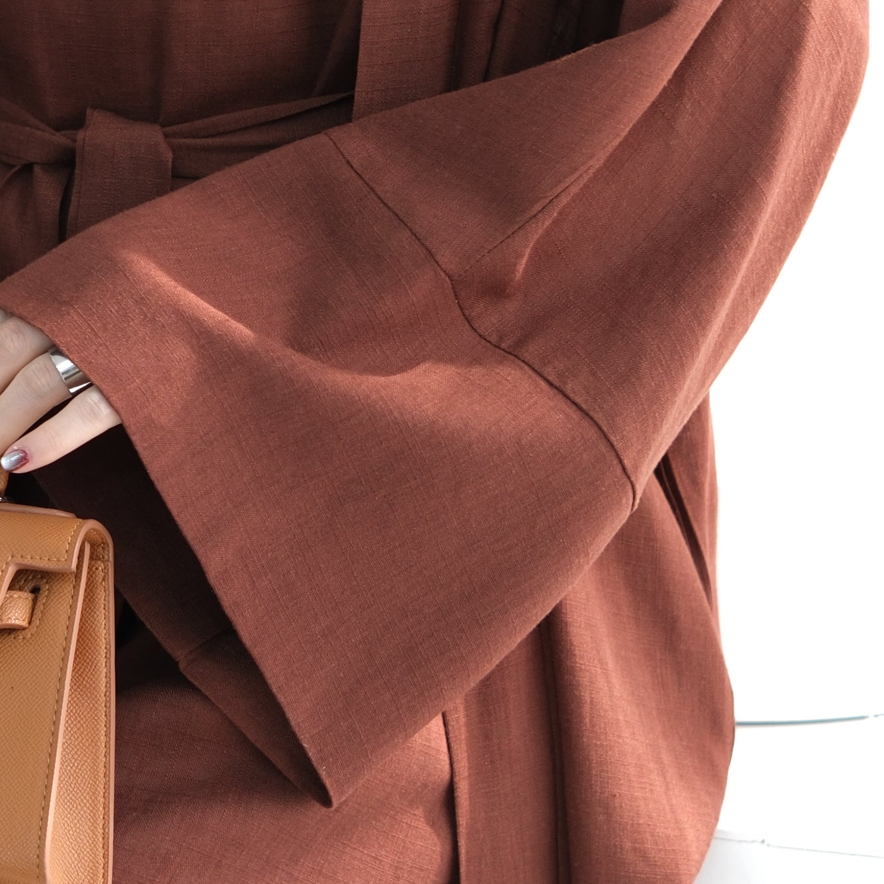 Sleeveless Dress Matching Cardigan With Pockets