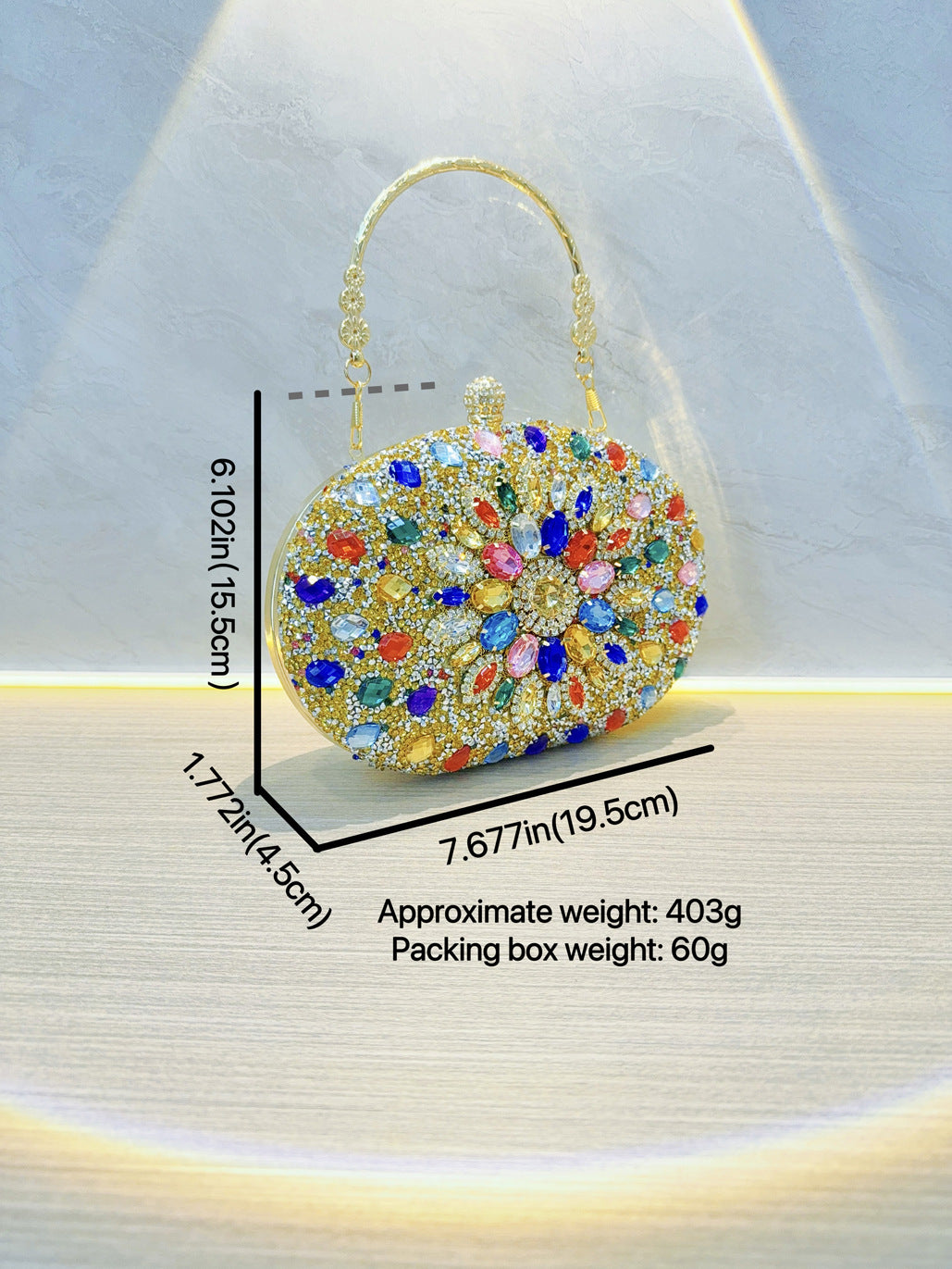 Rhinestone Round Clasp Handbag