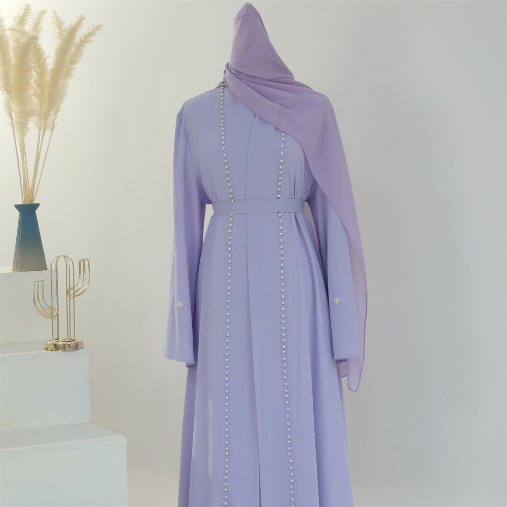 Purple Inlaid with Abaya with Hijab