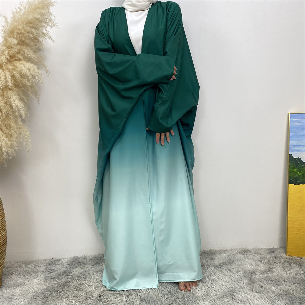 Gradient Batwing Sleeves Abayas