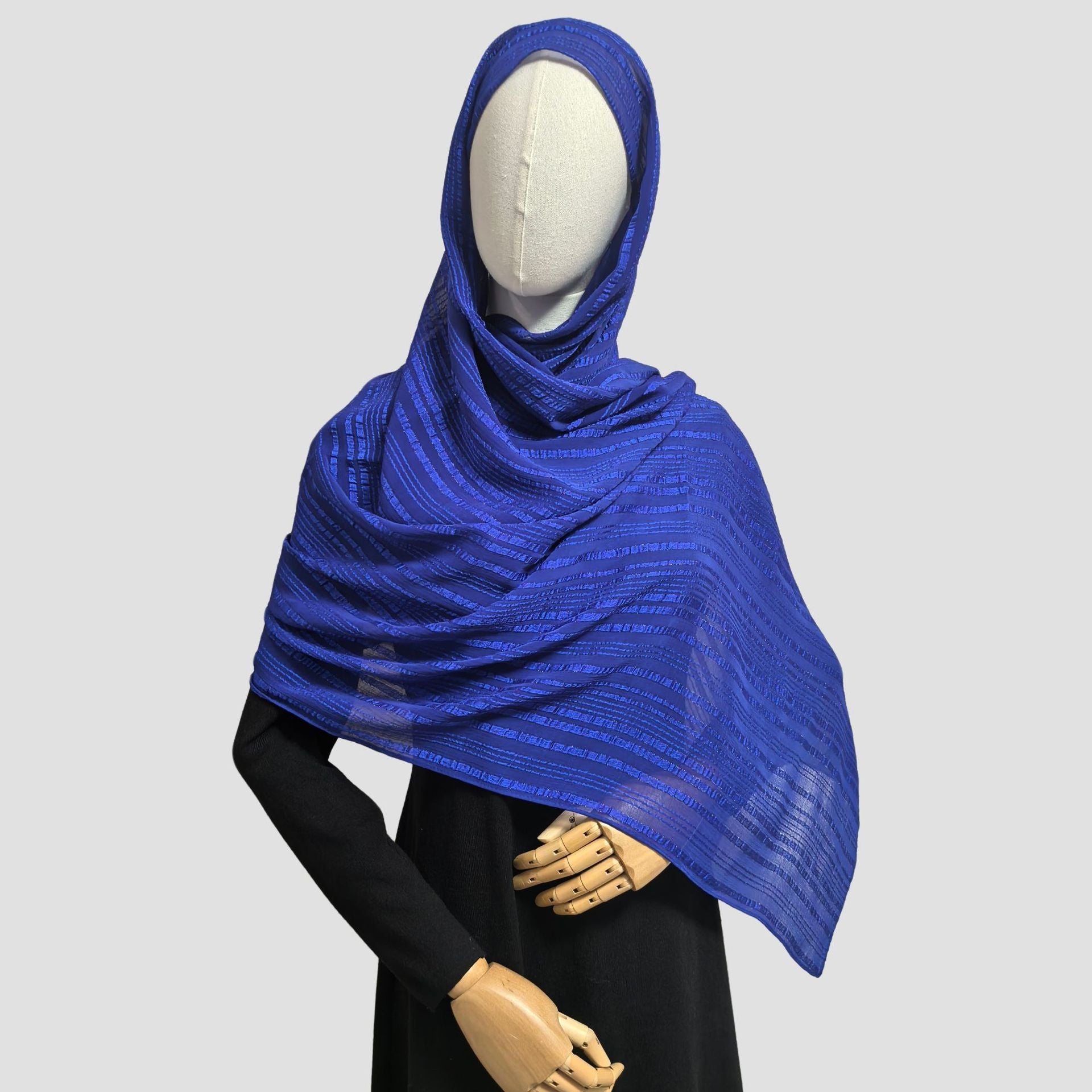 Silver Thread Crinkle Hijab Scarf