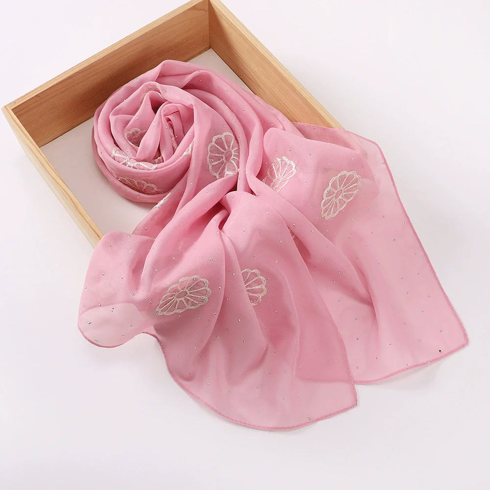 Embroidered and Rhinestone Hijab