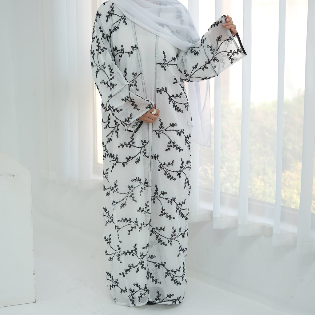 Full Body Embroidered Cardigan Abaya