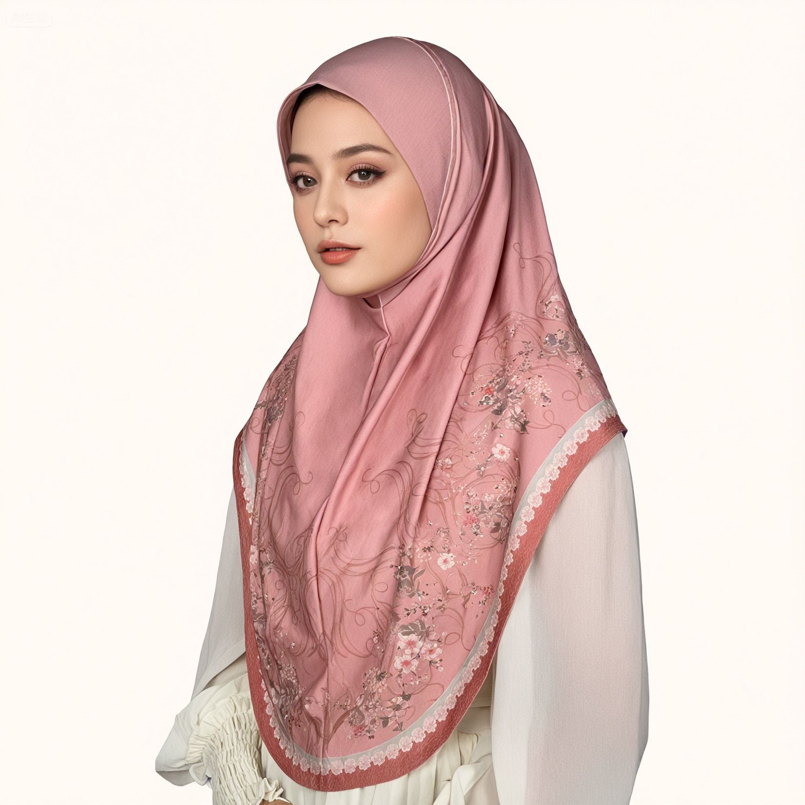 Embellished Printed Hijab Scarf