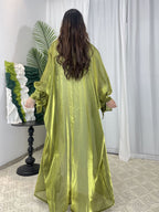 Women's Bubble Sleeve Open Elegant Abaya