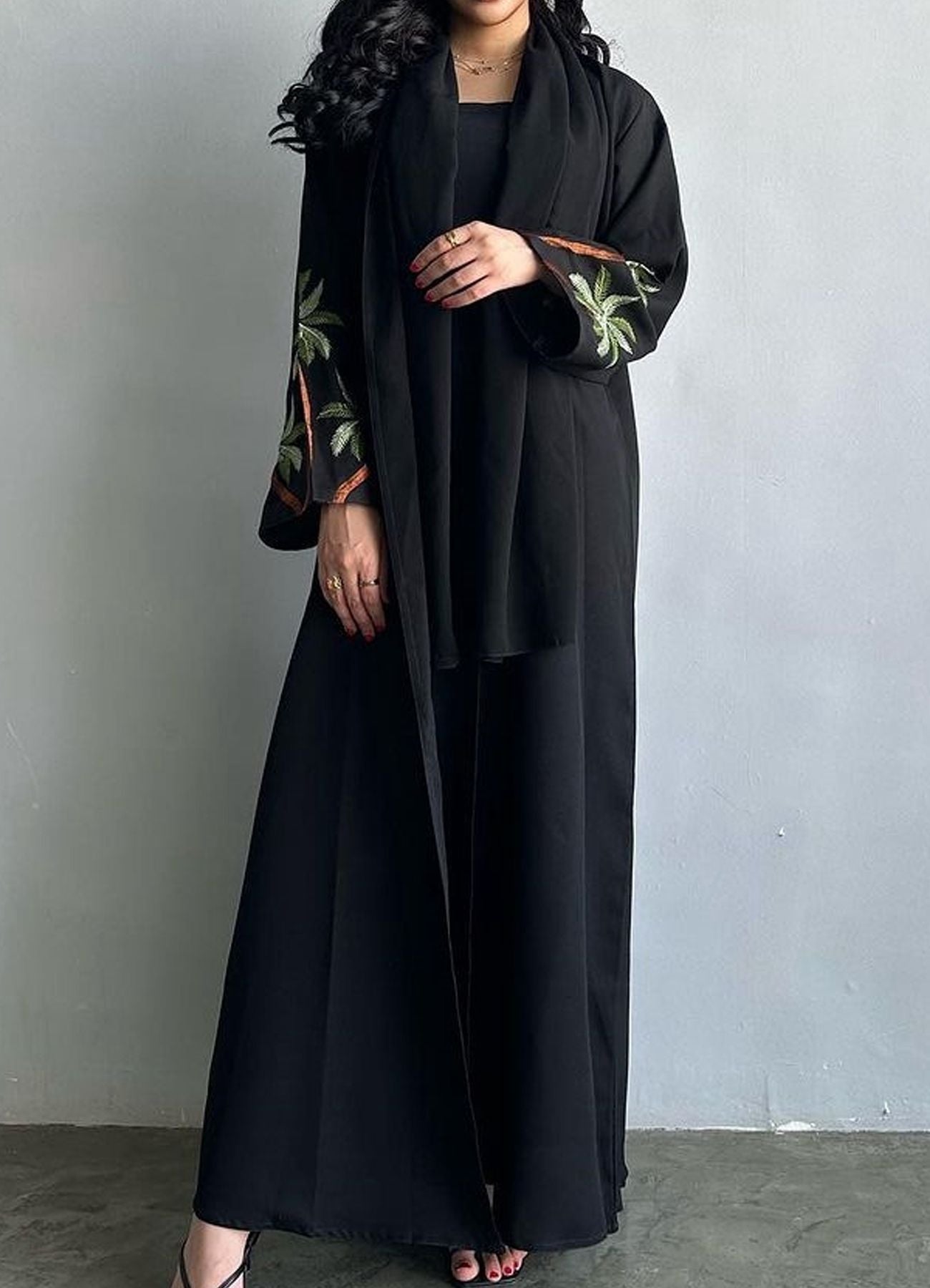 Embroidered Solid Color Abayas