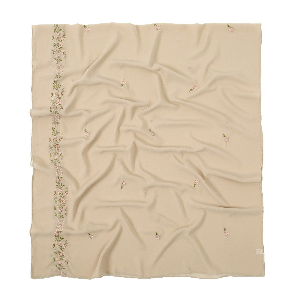 Simple Embroidered Long Hijab for Women