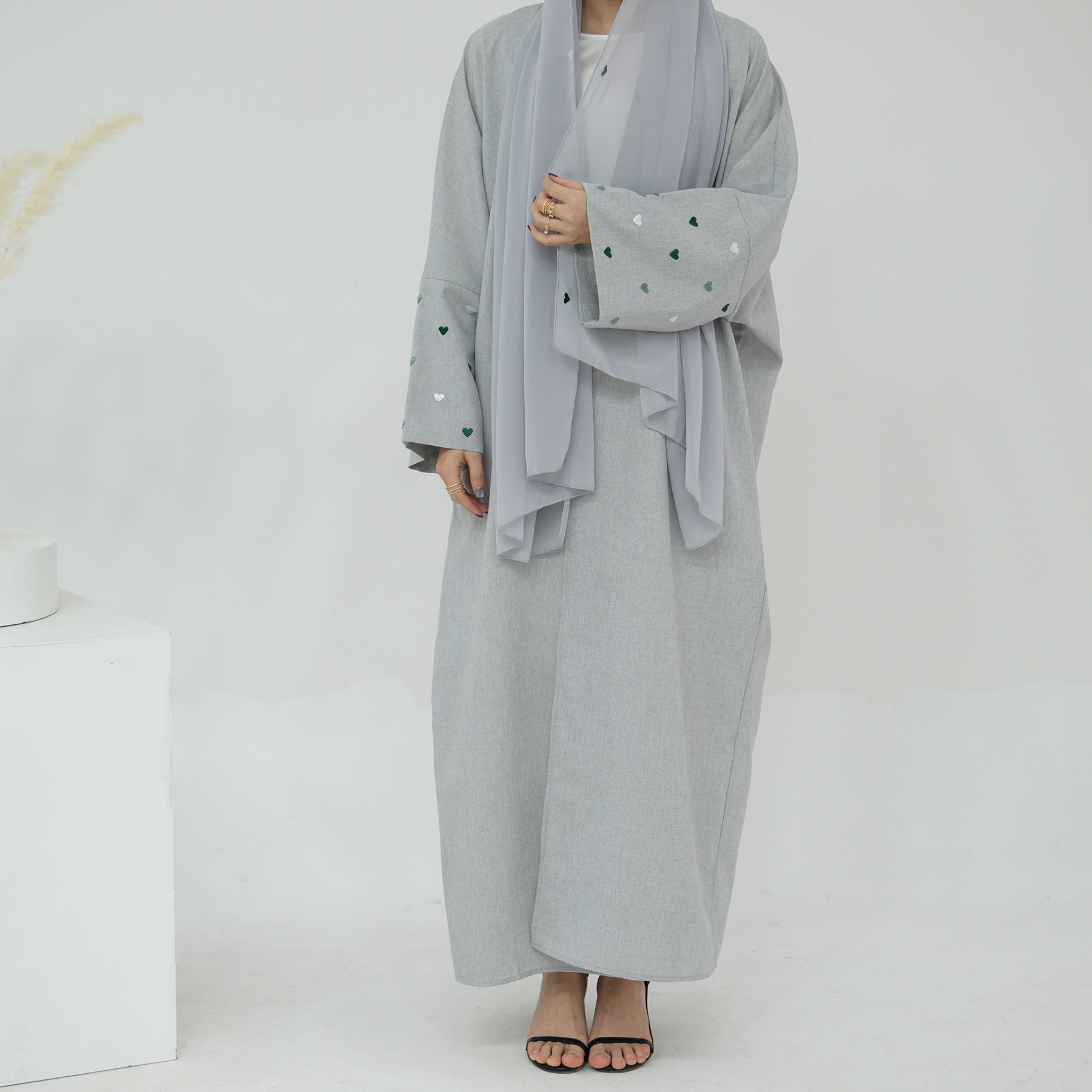 Love Embroidery Abaya with Hijab