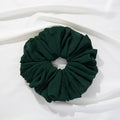 Velvet Volume Scrunchie - Deep Green