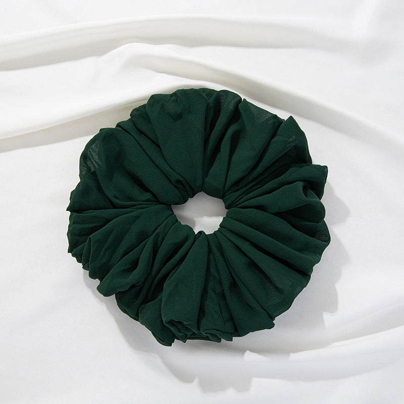 Velvet Volume Scrunchie - Deep Green