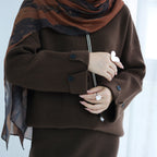 Autumn and Winter Thickened Knitted Abaya Set