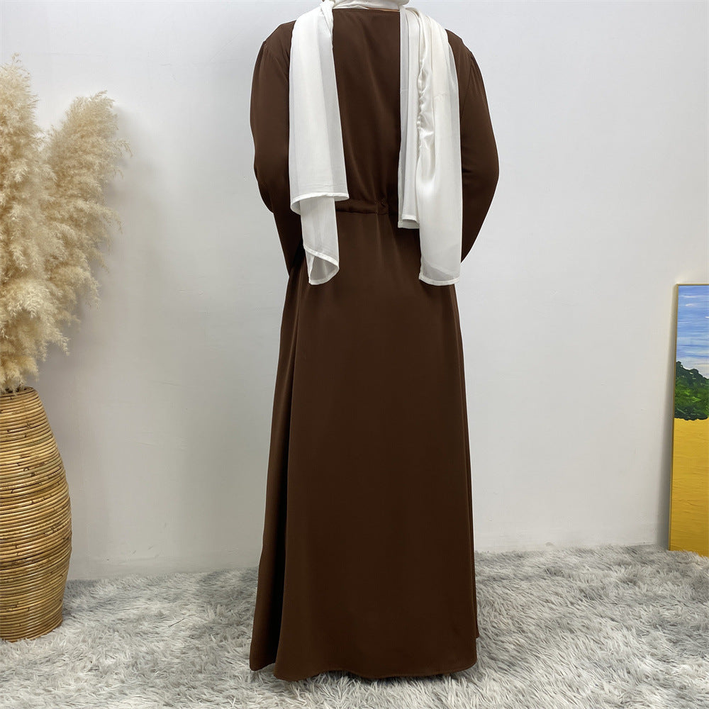 Hot Stamping Spliced Lace Up Dress