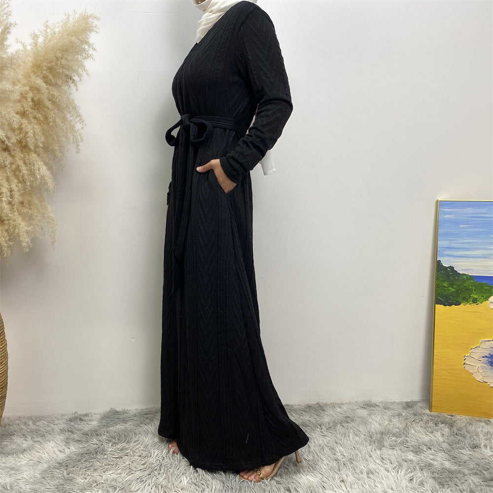 Autumn/Winter Knitted Pocket Abaya