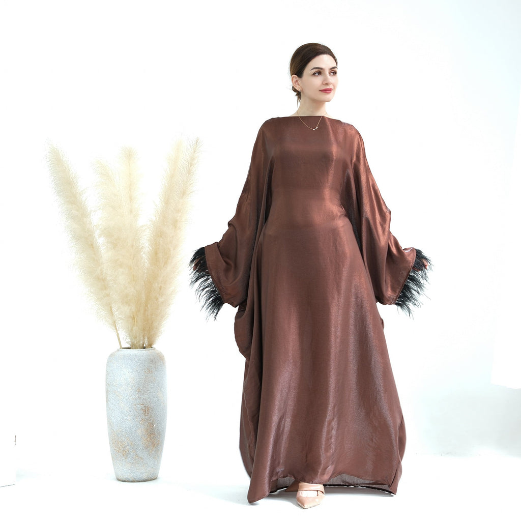 Feather Batwing Adjustable Abaya