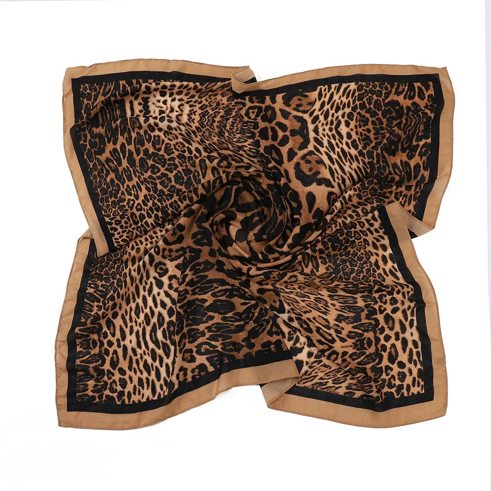 Leopard Print Square Scarf Hijab