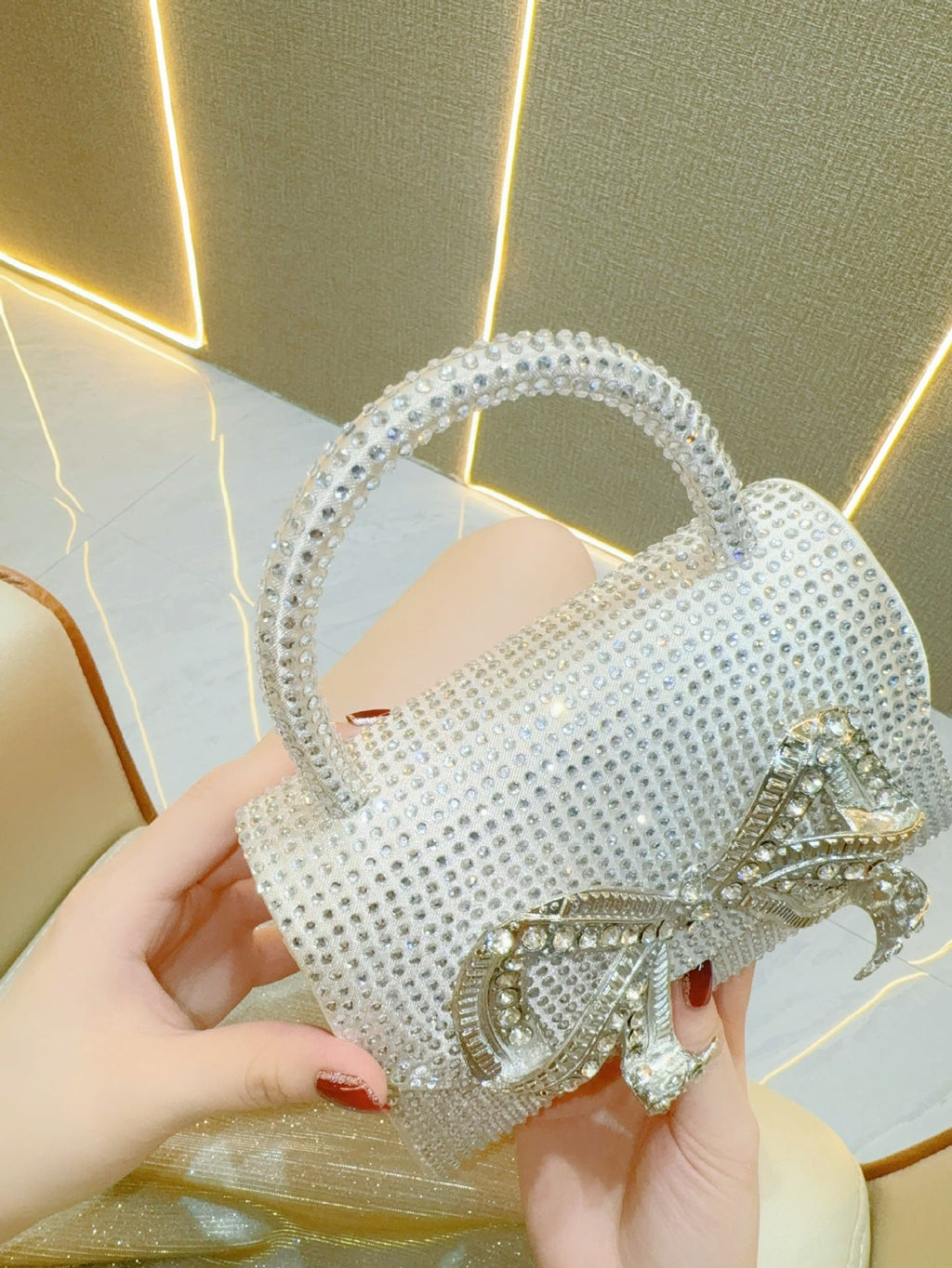 Rhinestone Bowknot Sparkly Handbag