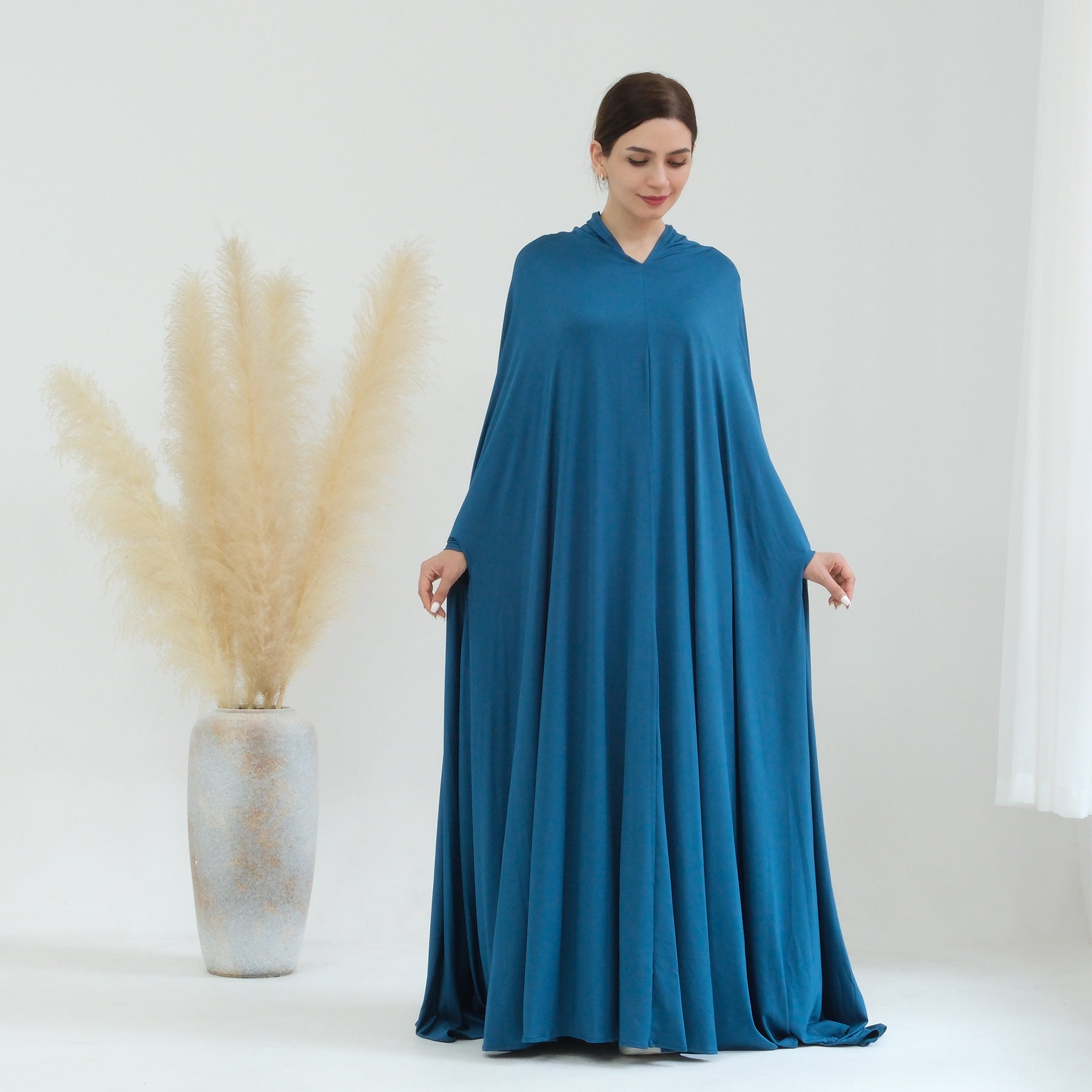 Elegant Solid Color Cape Jilbab