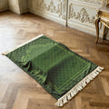 Extra Thick Plush Prayer Rug with Knee Cushion - Green