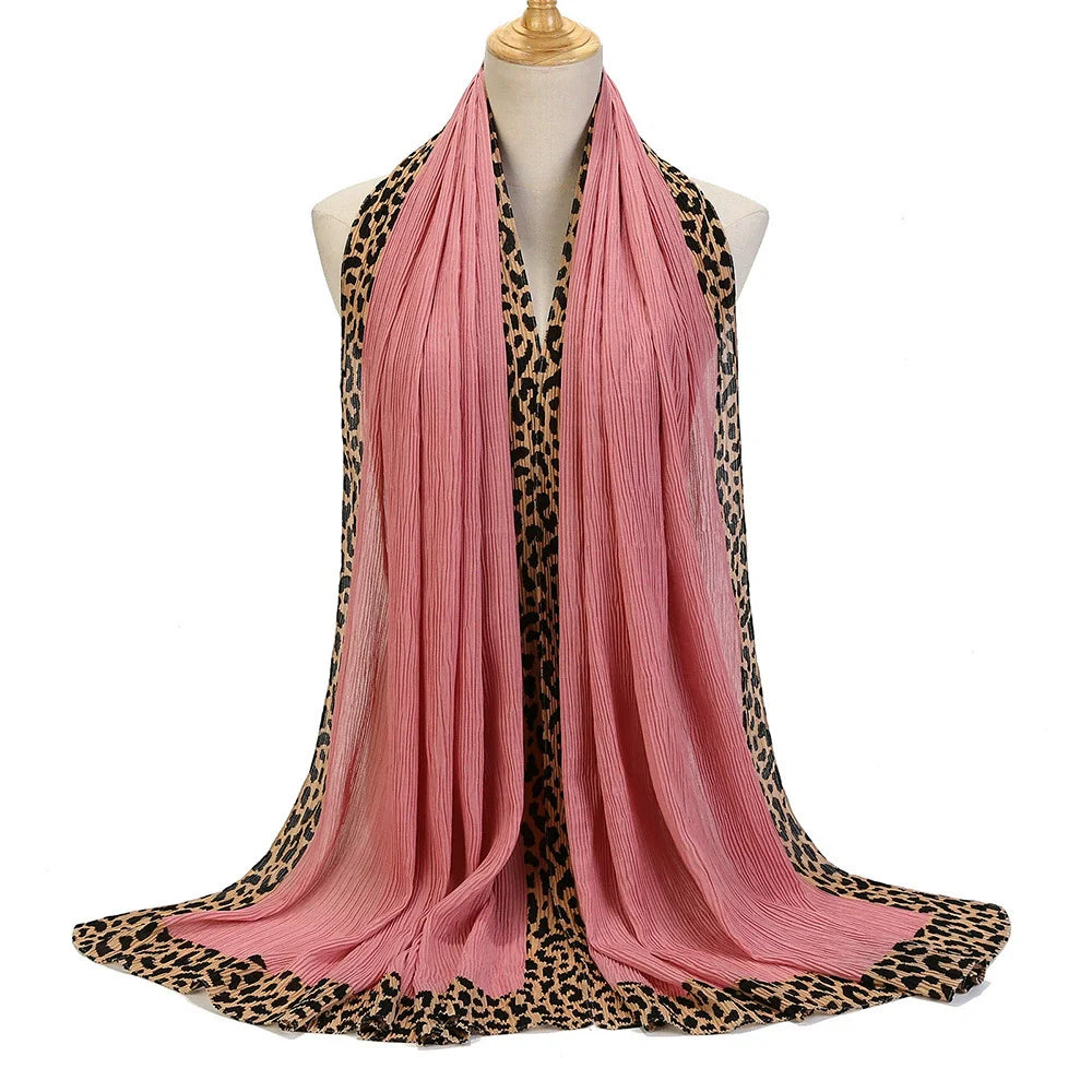 Leopard Print Embellished Hijab
