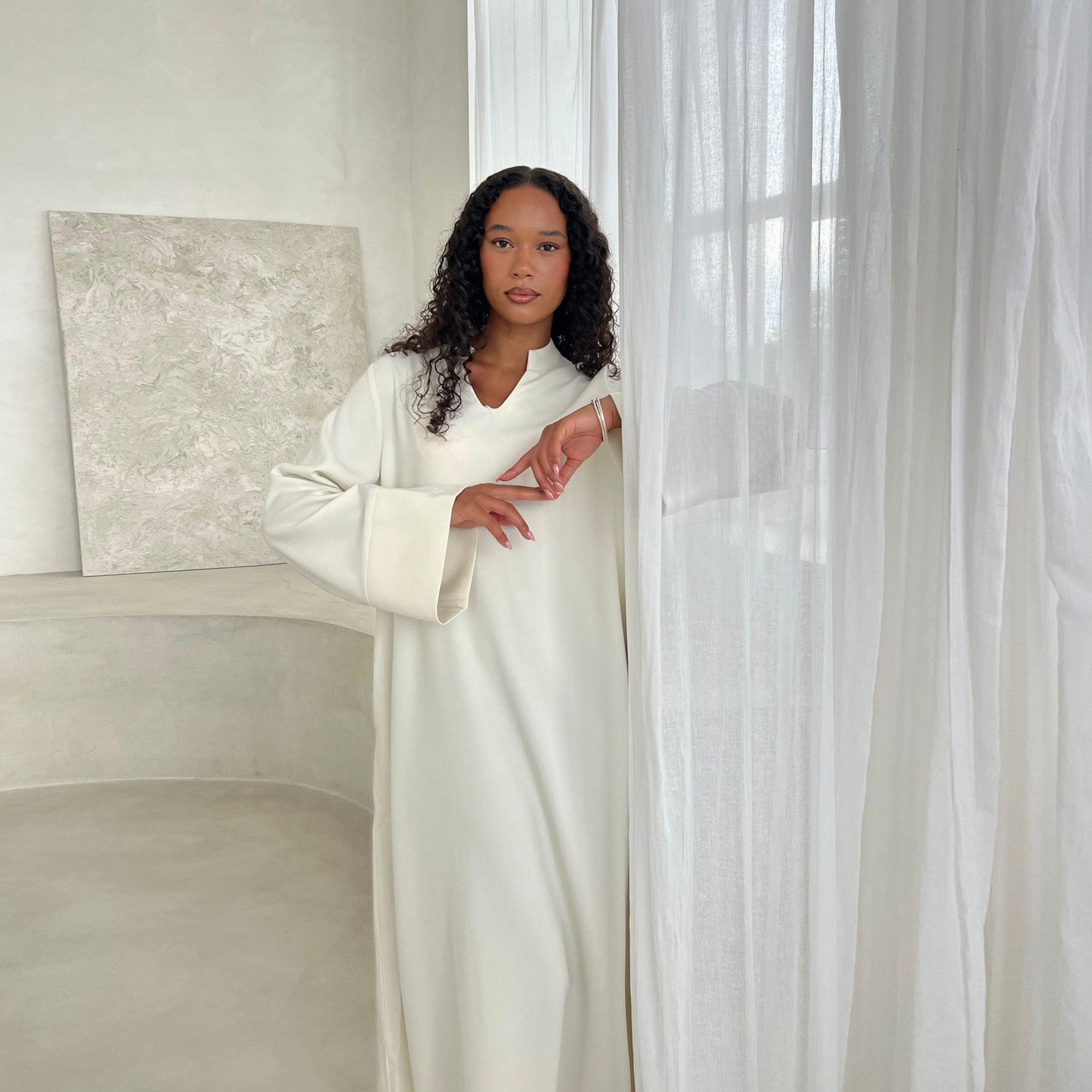 Loose-fitting Casual Solid Color Abaya