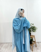 Long Sleeved Pleated Abaya Set