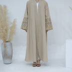 Open Embroidery Floral Abaya with Hijab