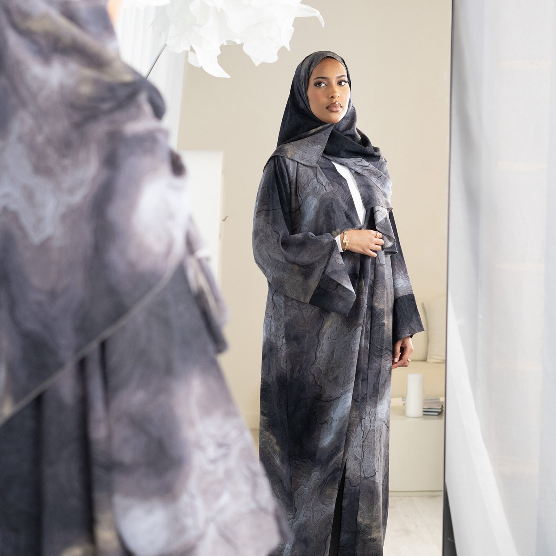 Fashion Printed Abaya with Hijab
