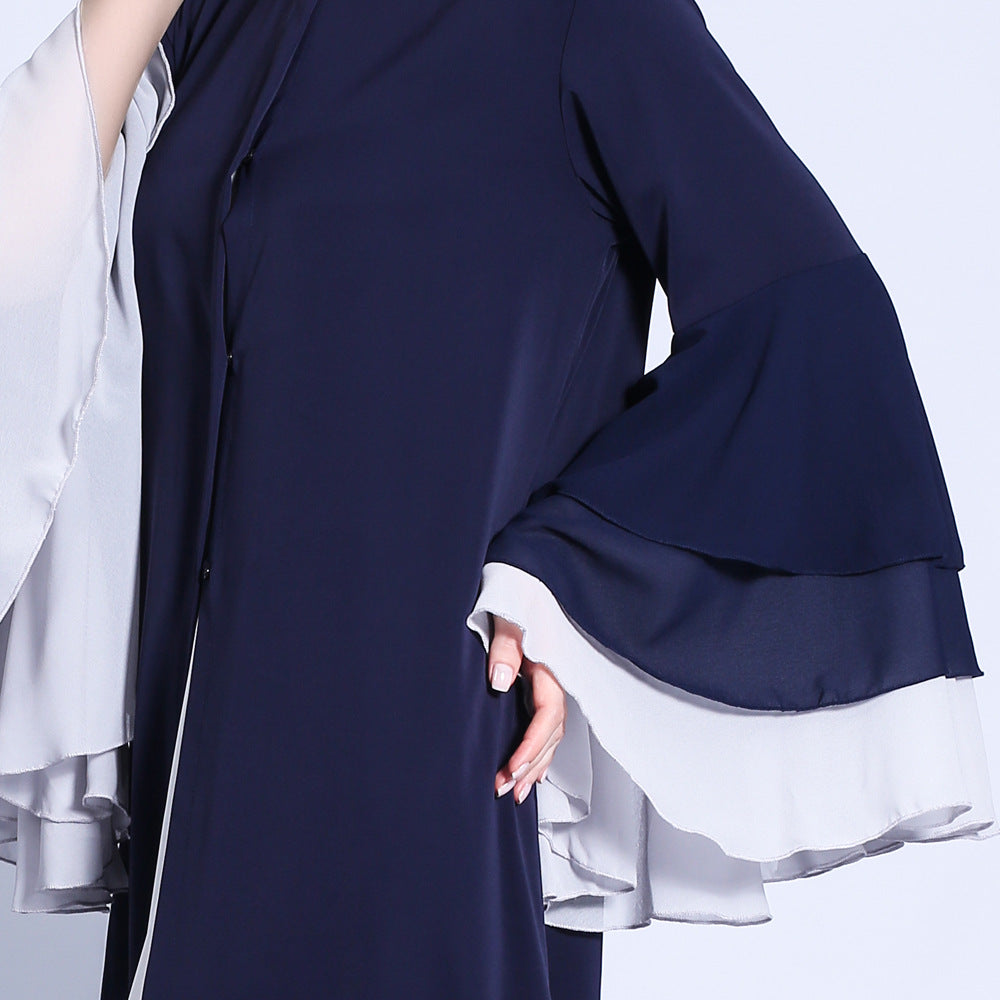 Three-Layer Chiffon Wave Sleeves Abaya